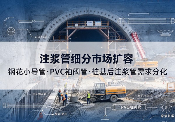 望花注浆管细分市场扩容，隧道钢花小导管、PVC 袖阀管、桩基后注浆管需求分化